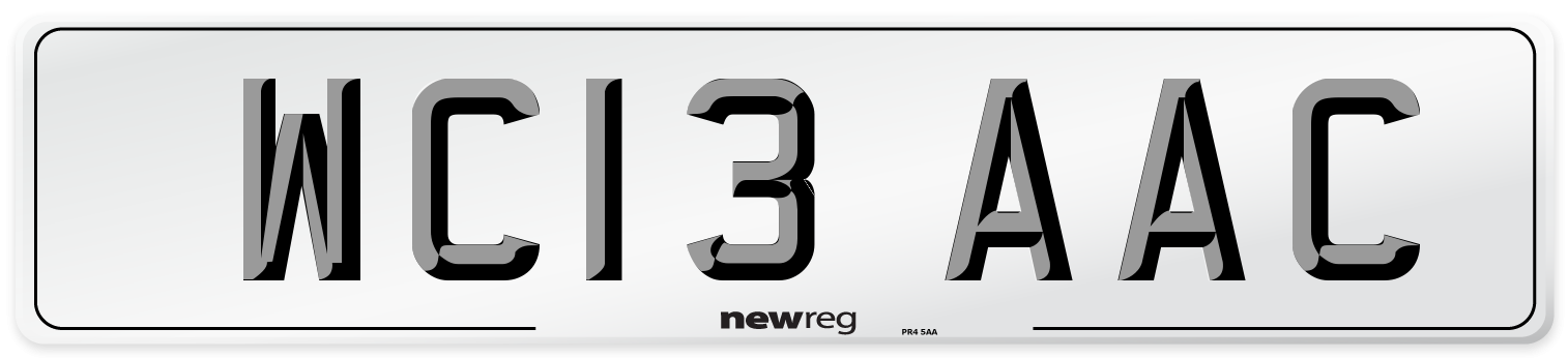 WC13 AAC Number Plate from New Reg